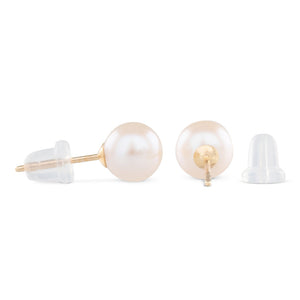 7mm Round White Freshwater Studs