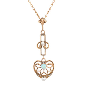 Antique Pendant with Opal & Pearls