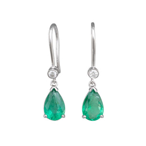 Emerald and Diamond Drop Earrings