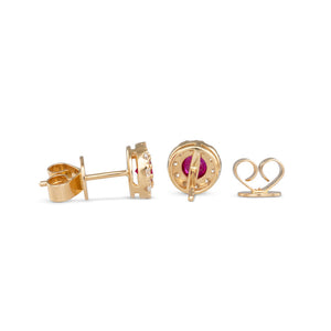 Ruby & Diamond Cluster Studs