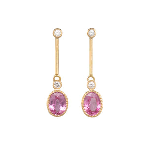 Pink Sapphire Drop Earrings