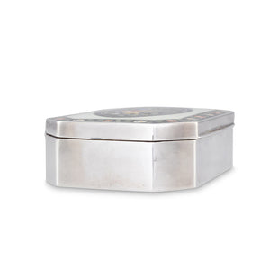 Trinket Box with Basket of Flowers
