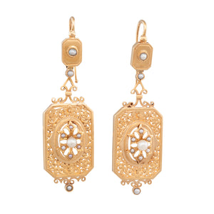Antique Gold French Earrings