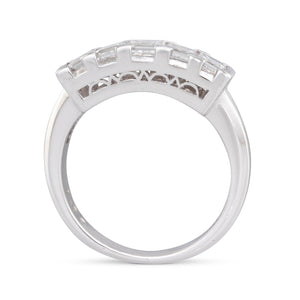 Five Stone Carre Cut Diamond Ring