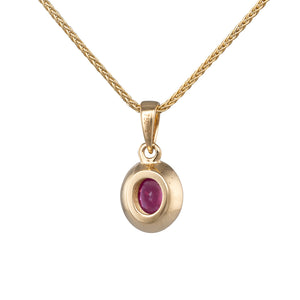 Oval Ruby and Diamond Pendant