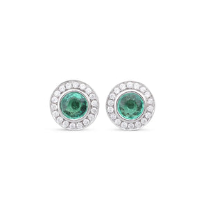 Emerald and Diamond Studs