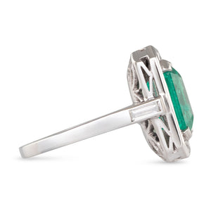 Art Deco Colombian Emerald Ring