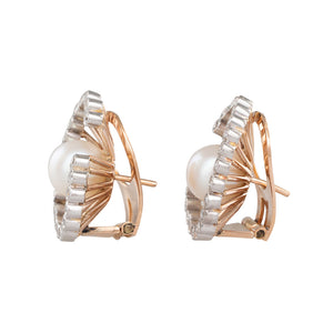 Diamond and Pearl Earrings