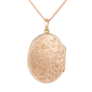 Engraved Oval Antique Locket