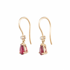Pear Cut Ruby Drop Earrings