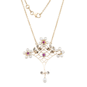 Ruby, Pearl & Diamond Pendant
