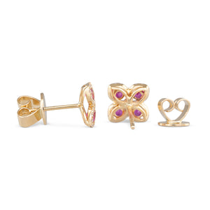 Ruby Flower Studs