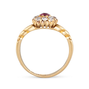 Antique Ruby Cluster Ring