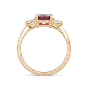 Ruby & Diamond Three Stone Ring