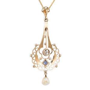 Antique Pendant with Sapphire