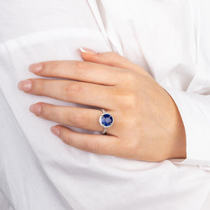 4.26ct Sapphire and Diamond Ring