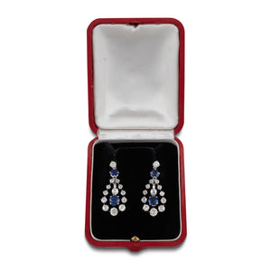 Antique Diamond & Sapphire Earrings