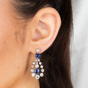 Antique Diamond & Sapphire Earrings