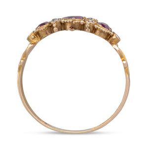 Victorian Three Stone Garnet Ring