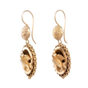 Victorian Gold Earrings with Birds