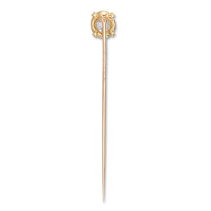 Old Cut Diamond Enamelled Stick Pin