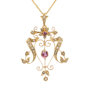 Antique Pendant with Seed Pearls