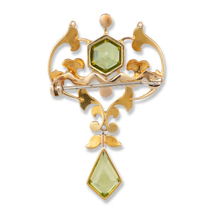 Antique Brooch with Peridot