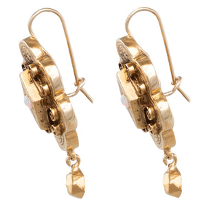 Victorian Gold Earrings with Opals