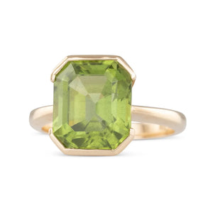 Emerald Cut Peridot Ring