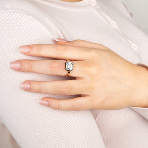 Emerald Cut Aquamarine Ring