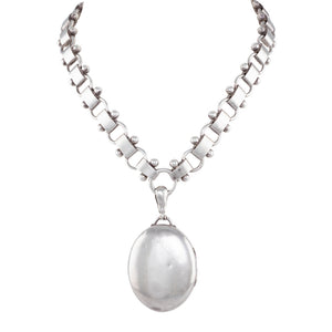 Antique Silver Locket and Collar