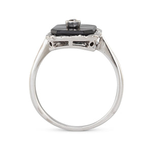 Antique Onyx & Diamond Ring
