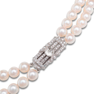 Double Akoya & Diamond Necklace