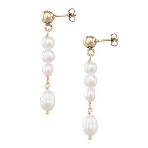 Freshwater Pearl Drop Stud Earrings