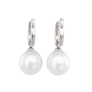 South Sea Pearl & Diamond Huggies