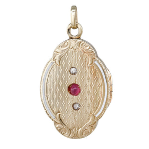 Antique Locket with Ruby