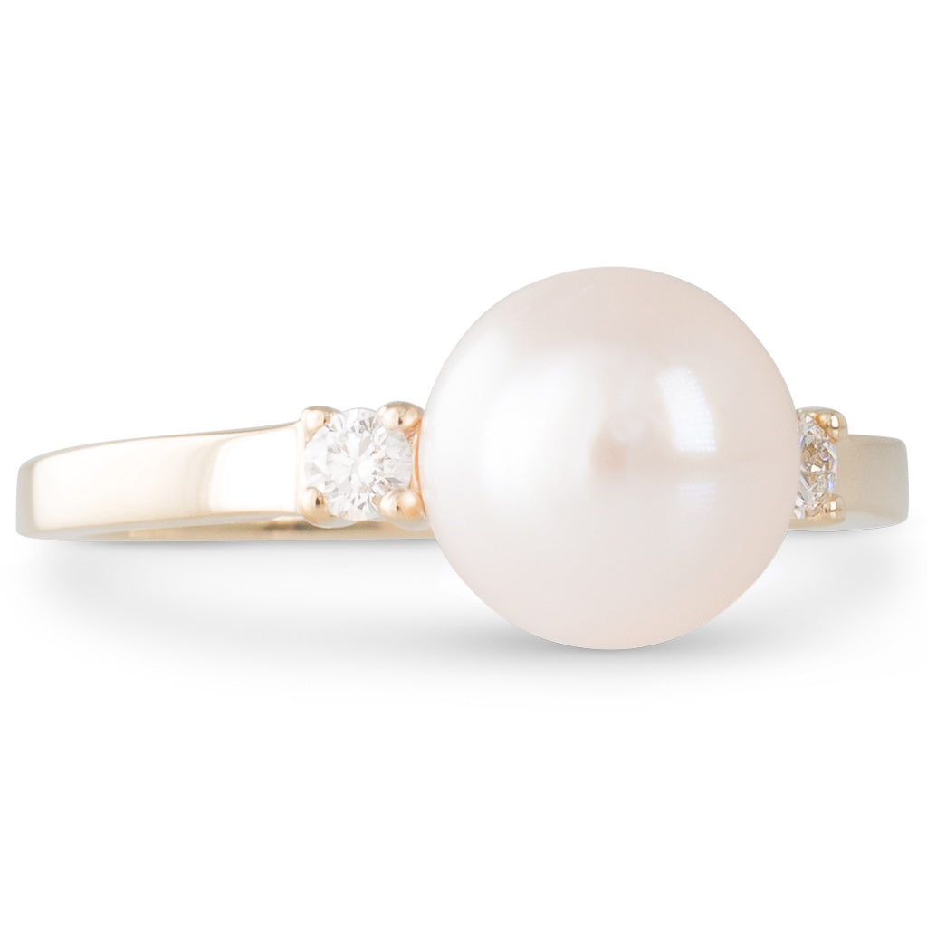 Akoya Pearl & Diamond Ring