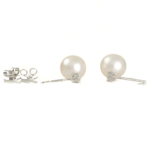 Akoya Pearl & Diamond Stud Earrings