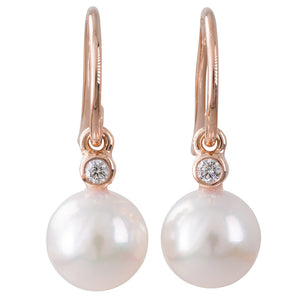 Akoya Pearl & Diamond Hooks