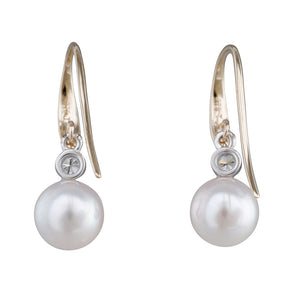 Akoya Pearl & Diamond Hook Earrings