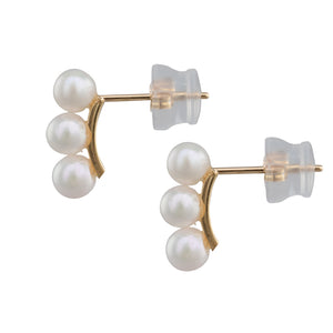 Triple Japanese Akoya Pearl Studs