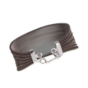 Chocolate Silver Mesh Bracelet