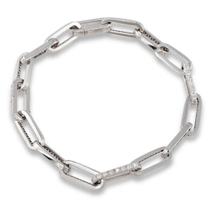 Diamond Set Paper Clip Bracelet