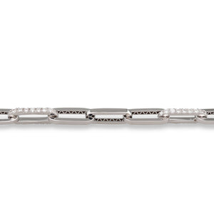 Diamond Set Paper Clip Bracelet