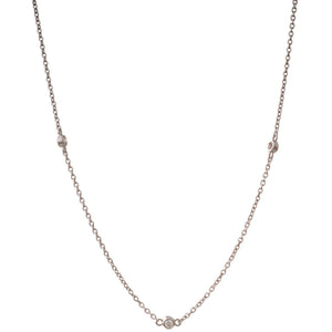 White Gold Diamond Chain 50cm