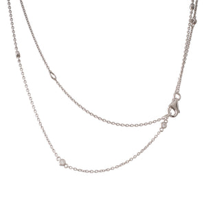 White Gold Diamond Chain 50cm