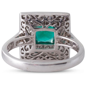 An Emerald & Diamond Cluster Ring
