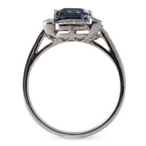 Sapphire and Diamond Cluster Ring