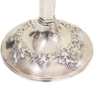 A Pair of Tall Silver Plate Vases