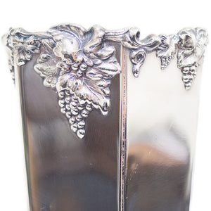 A Pair of Tall Silver Plate Vases